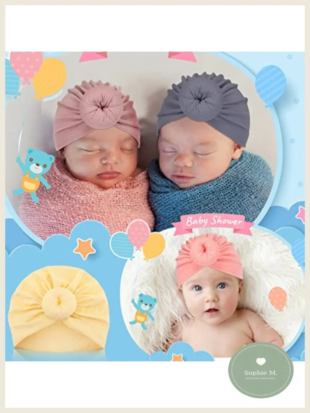 Baby Turban Hat Set 18 Pack Knot Headwrap Newborn Photography Prop
